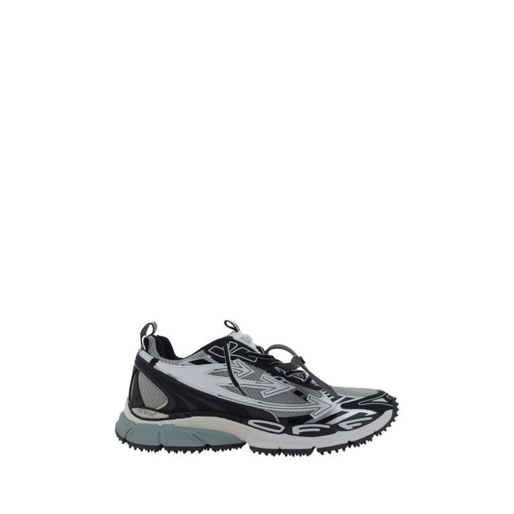 Off-White Gray Polyurethane Athletic Men's Sneakers